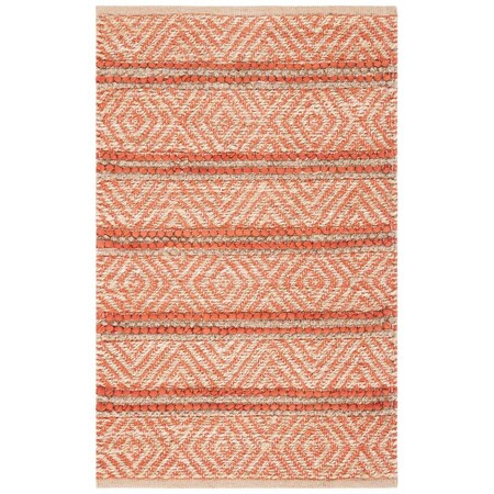Safavieh 6 x 6 ft. Cape Cod Contemporary Square Hand Woven Rug Orange & Natural CAP845P-6SQ